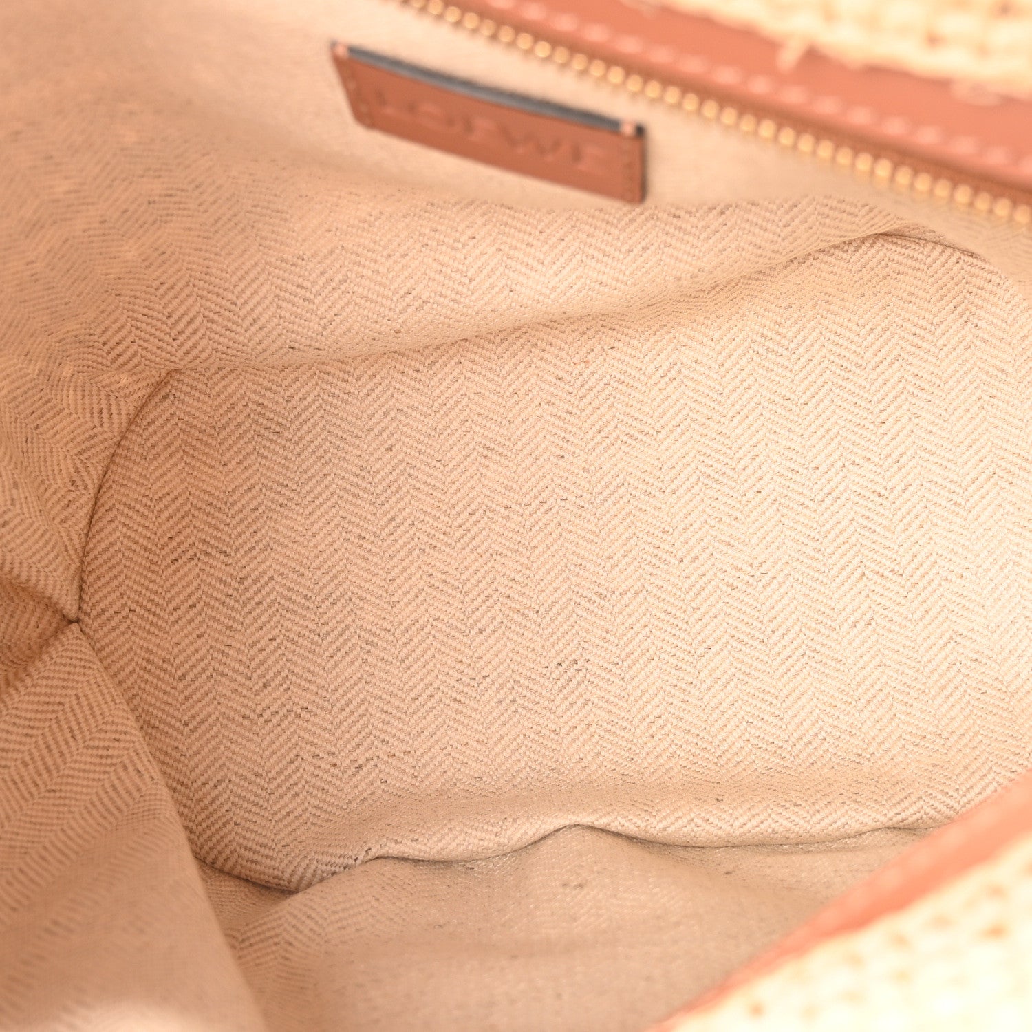 Loewe Calfskin Raffia Paulas Ibiza Pochette Bag Natural Tan 5 of 10