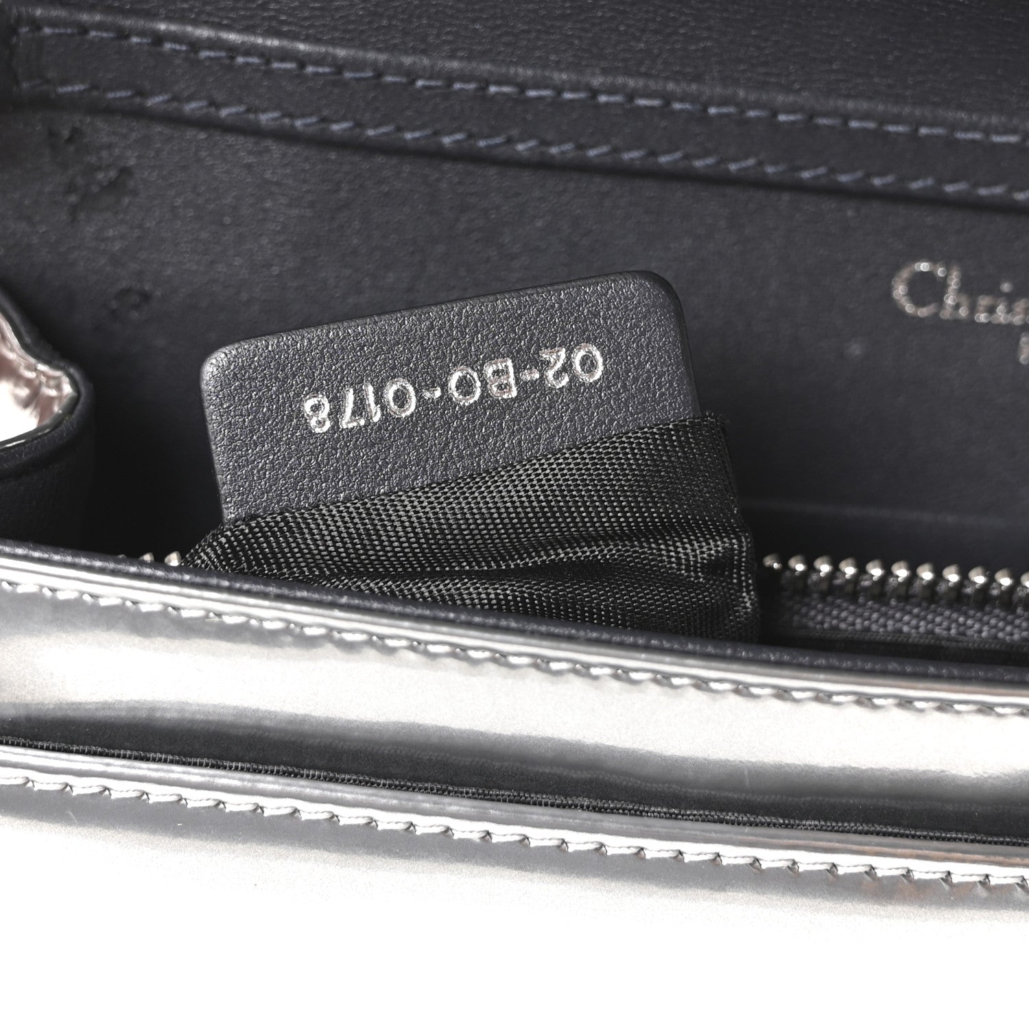 Christian Dior Metallic Patent Micro-Cannage Diorama Wallet on