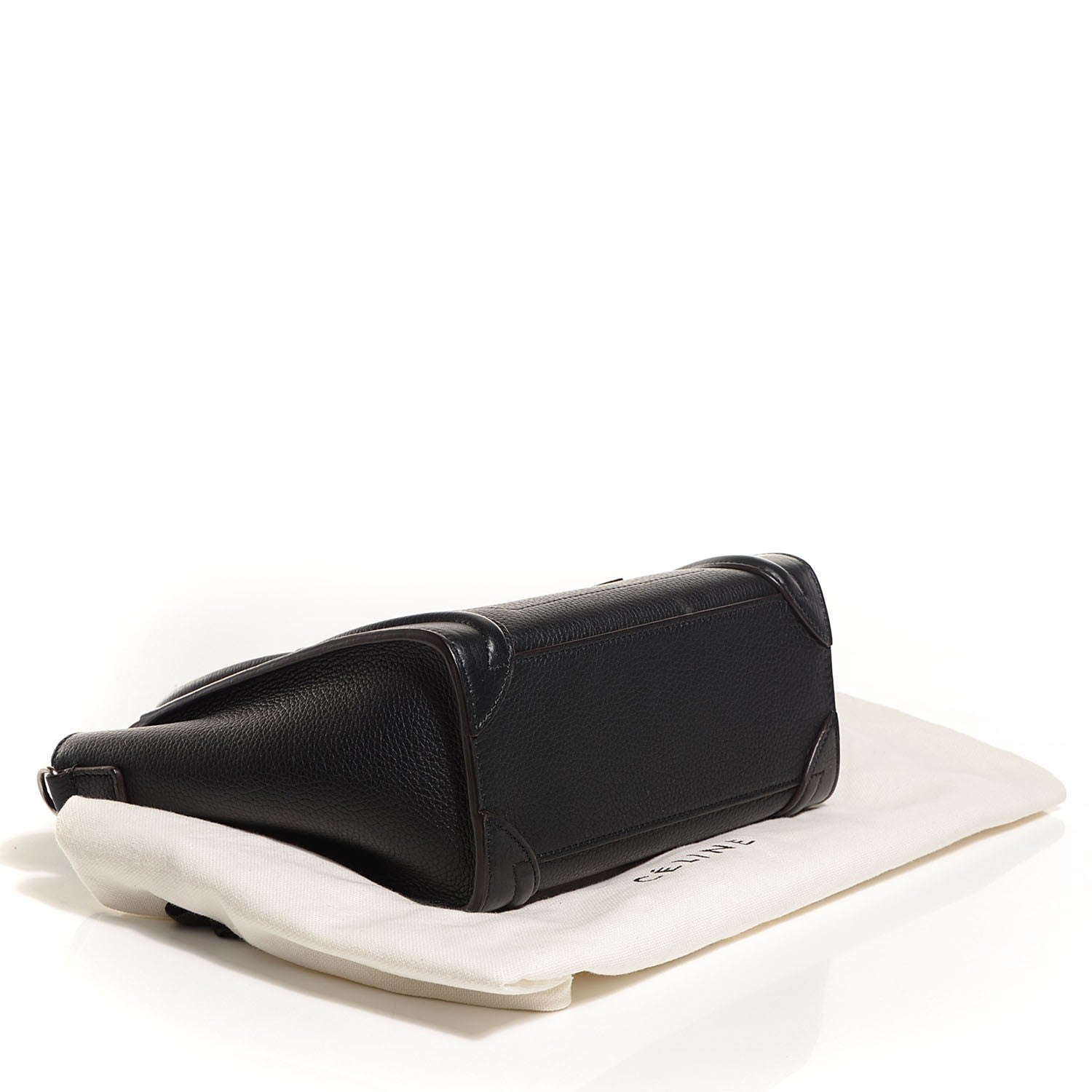 Celine Drummed Calfskin Nano Luggage Black 5 of 9