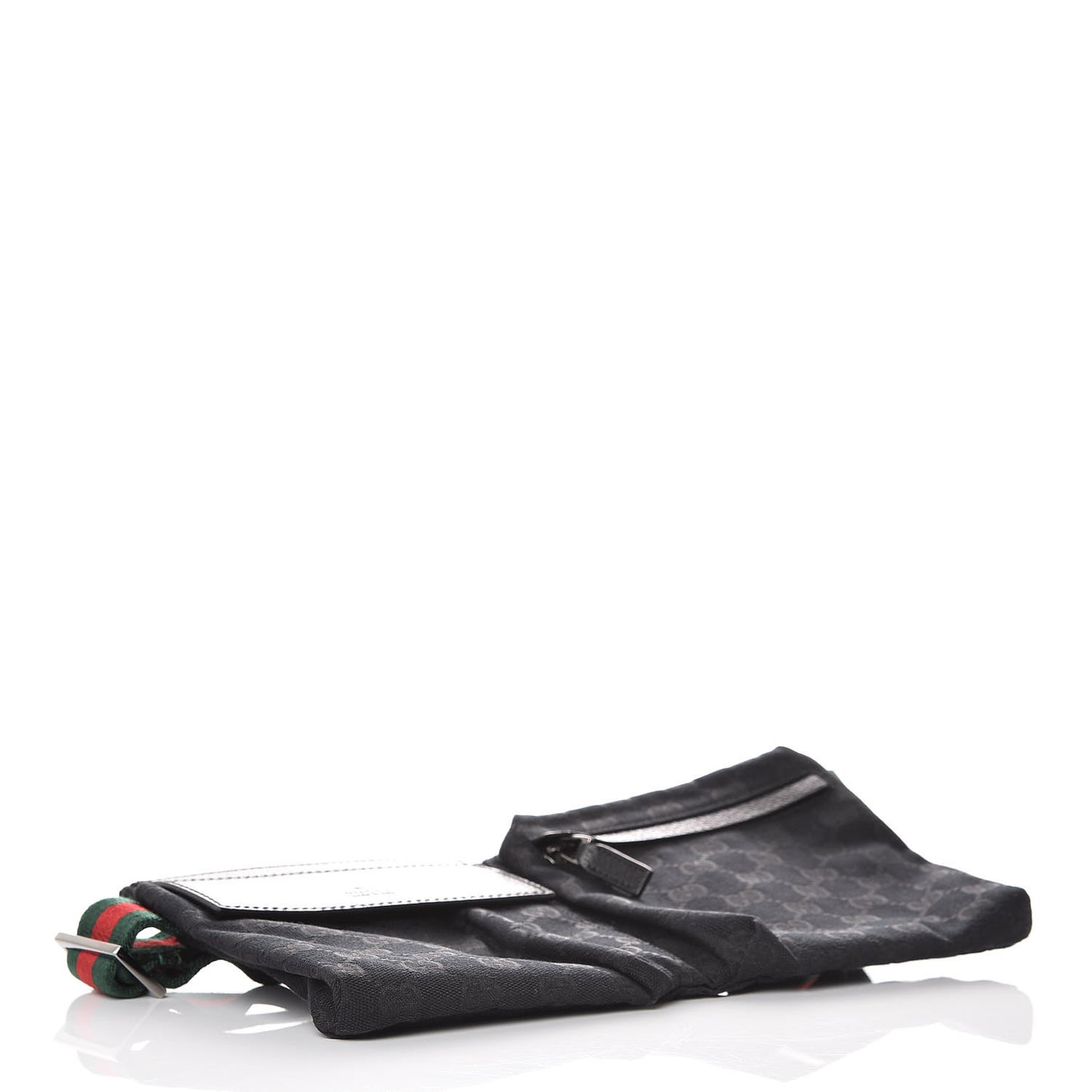 GG Monogram Web Double Pocket Belt Bag Black