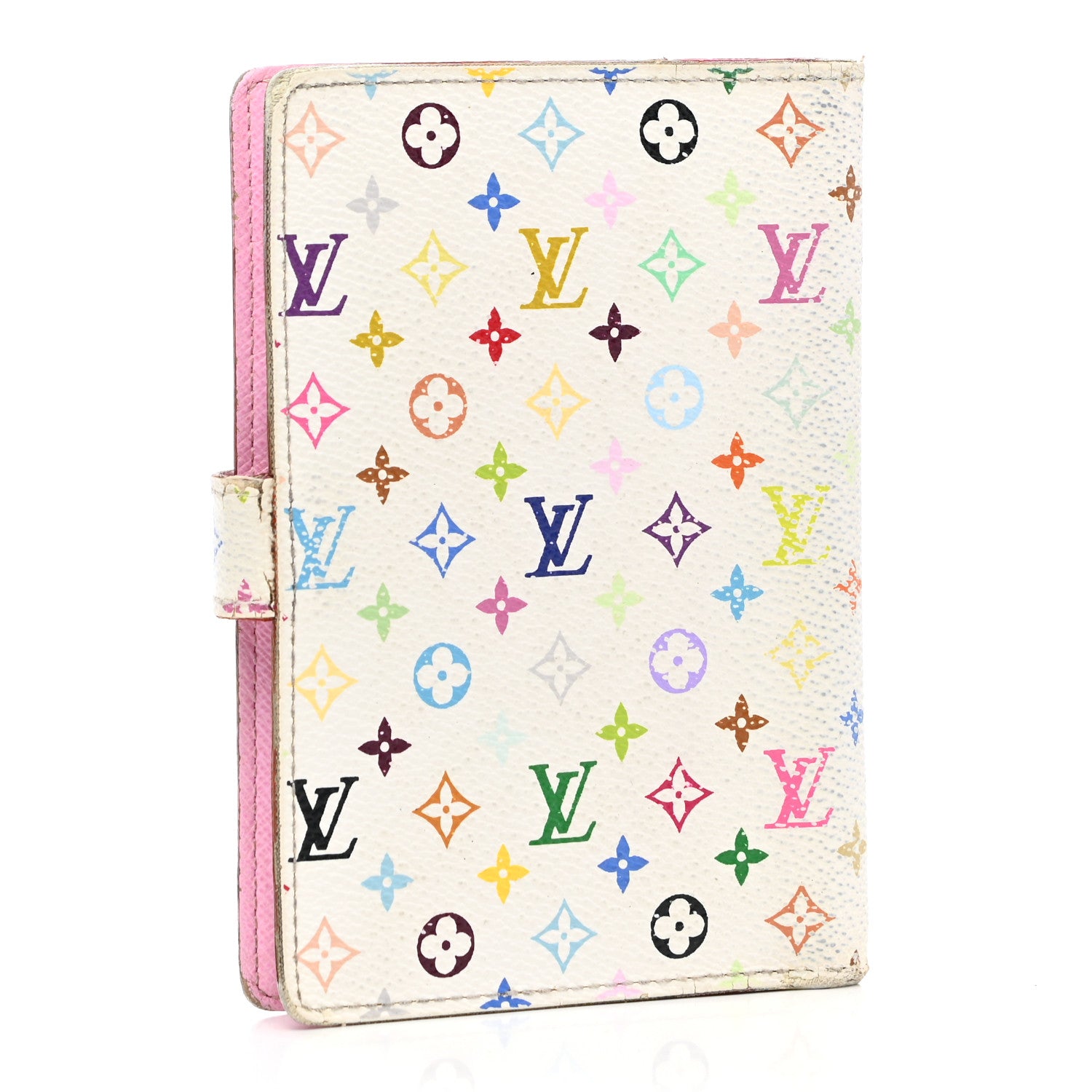 Louis Vuitton Monogram Multicolor Small Ring Agenda Cover White Litchi 3 of 12