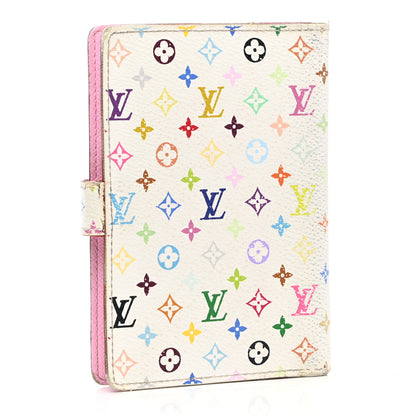 Louis Vuitton Monogram Multicolor Small Ring Agenda Cover White Litchi 3 of 12