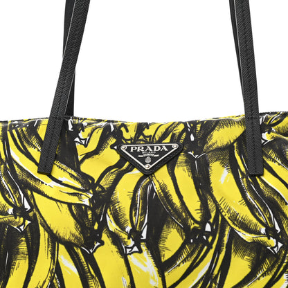 Prada Tessuto Nylon Twin Shopper Tote Set of 2 Black Giallo 9 of 16