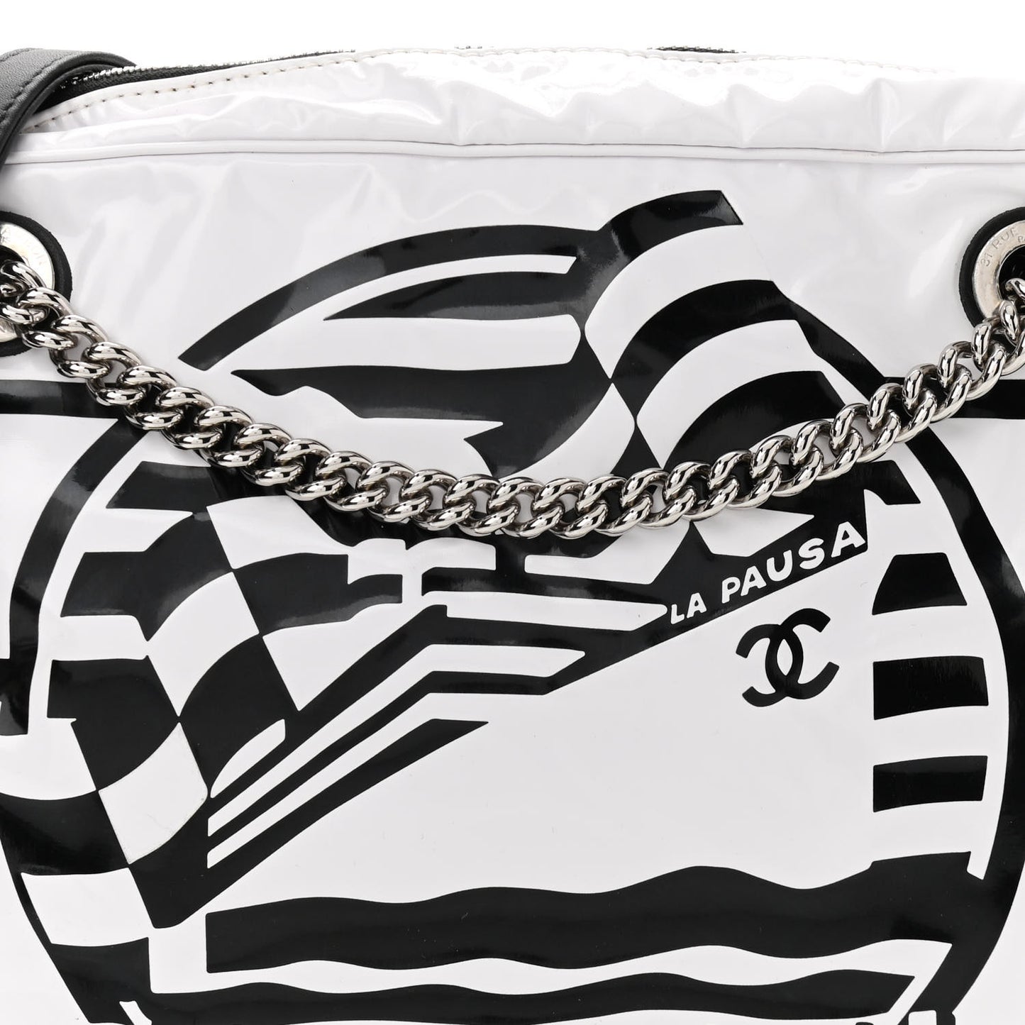 Vinyl Small La Pausa Camera Case White Black