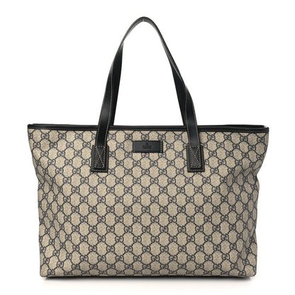 Gucci GG Supreme Monogram Medium Zippered Shopping Tote Navy 1 of 10