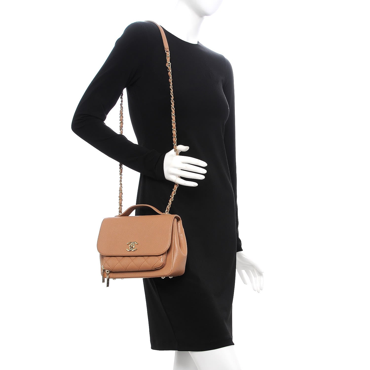 Chanel Caviar Quilted Medium Business Affinity Flap Camel 2 of 9