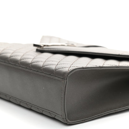 Saint Laurent Grain De Poudre Textured Mixed Matelasse Large Triquilt Monogram Satchel Earth 9 of 9