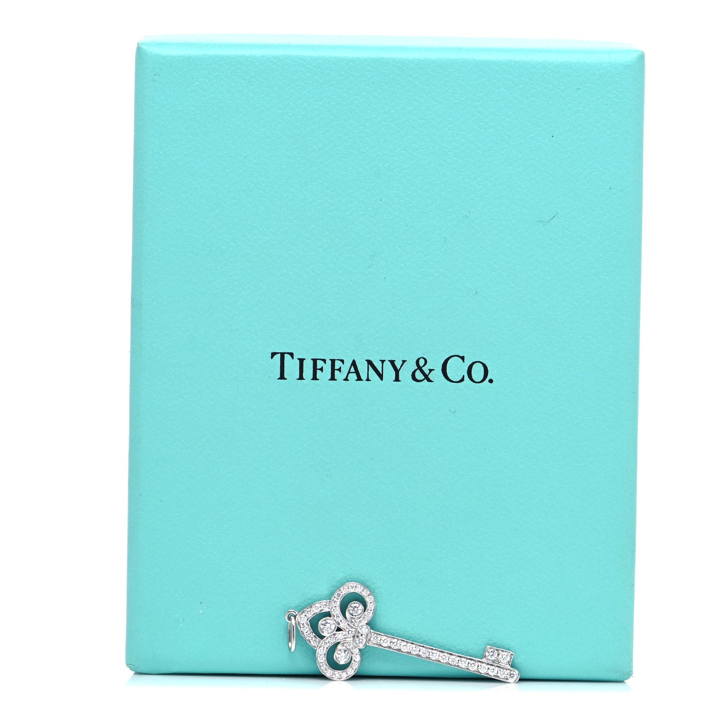 Platinum Diamond .41ct Fleur De Lis Key Pendant