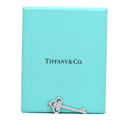 Tiffany Platinum Diamond .41ct Fleur De Lis Key Pendant 5 of 5