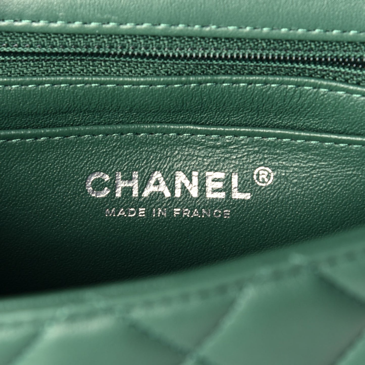 Lambskin Quilted Mini Square Flap Green