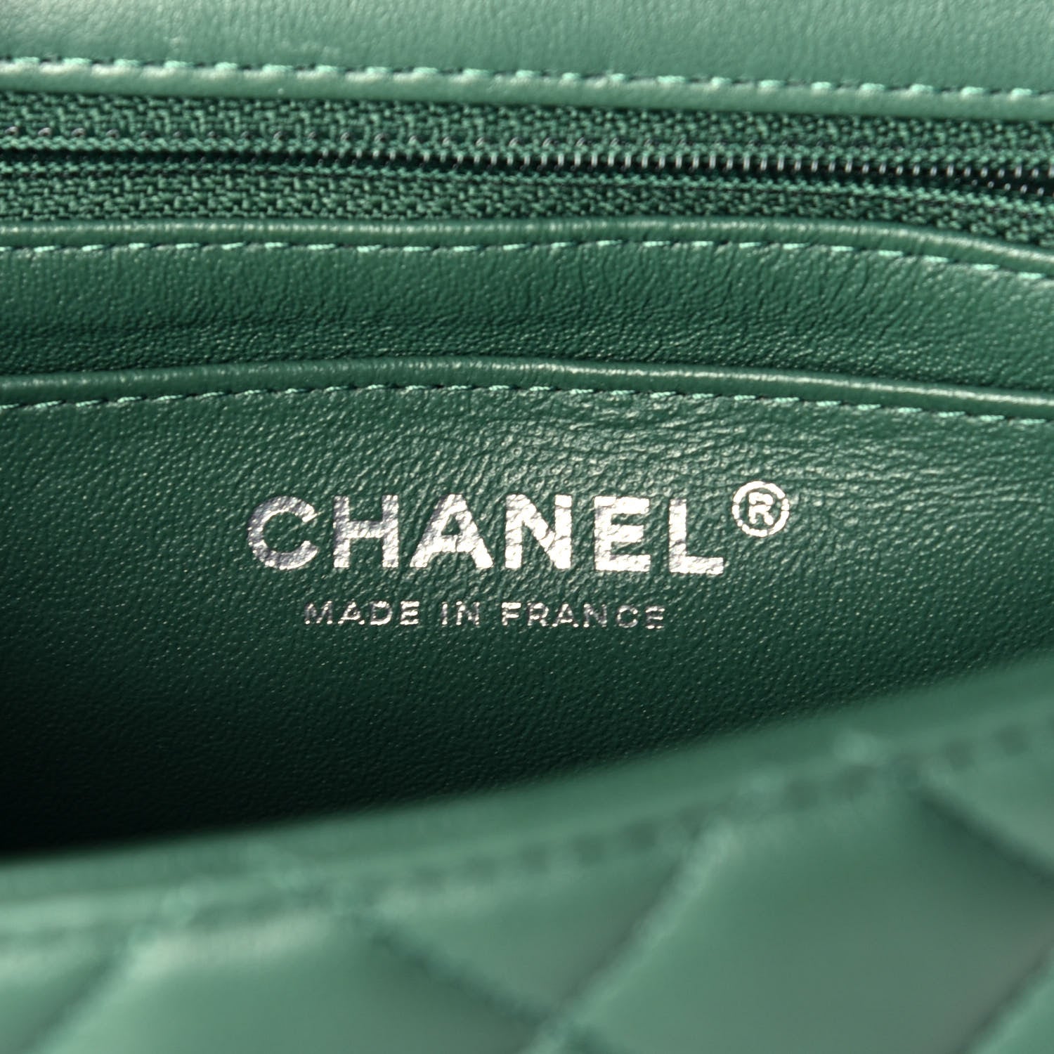 Chanel Lambskin Quilted Mini Square Flap Green 6 of 10