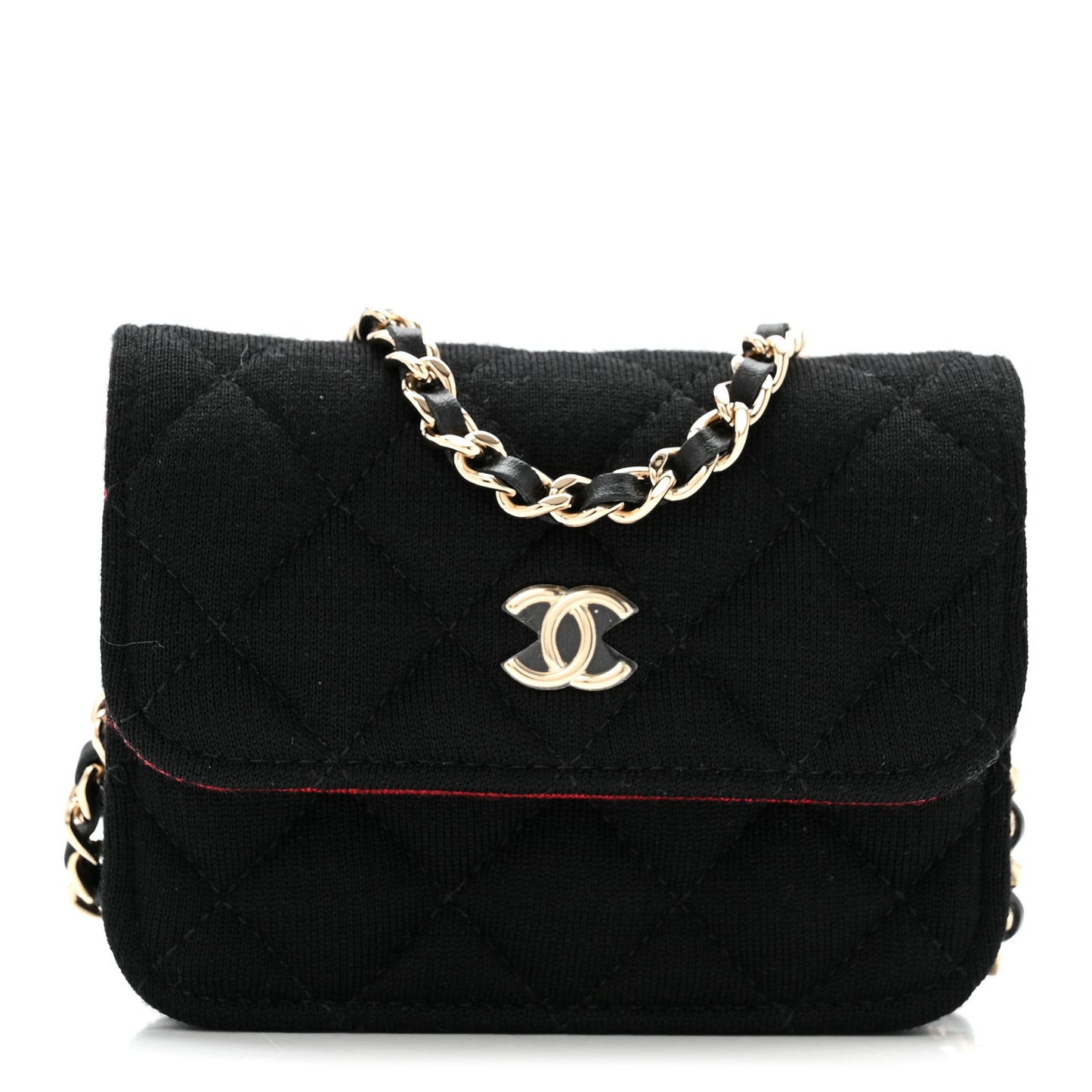Jersey Quilted Micro Mini Flap Black