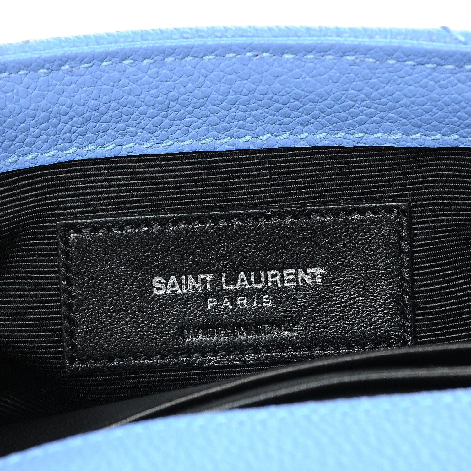 Saint Laurent Grained Calfskin Matelasse Monogram Classic Baby Chain Bag Blue 8 of 8