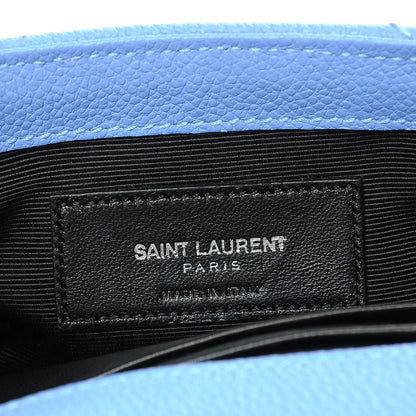 Saint Laurent Grained Calfskin Matelasse Monogram Classic Baby Chain Bag Blue 8 of 8