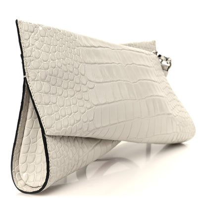 Christian Louboutin Loubitwist Crocodile Embossed Clutch White 3 of 7