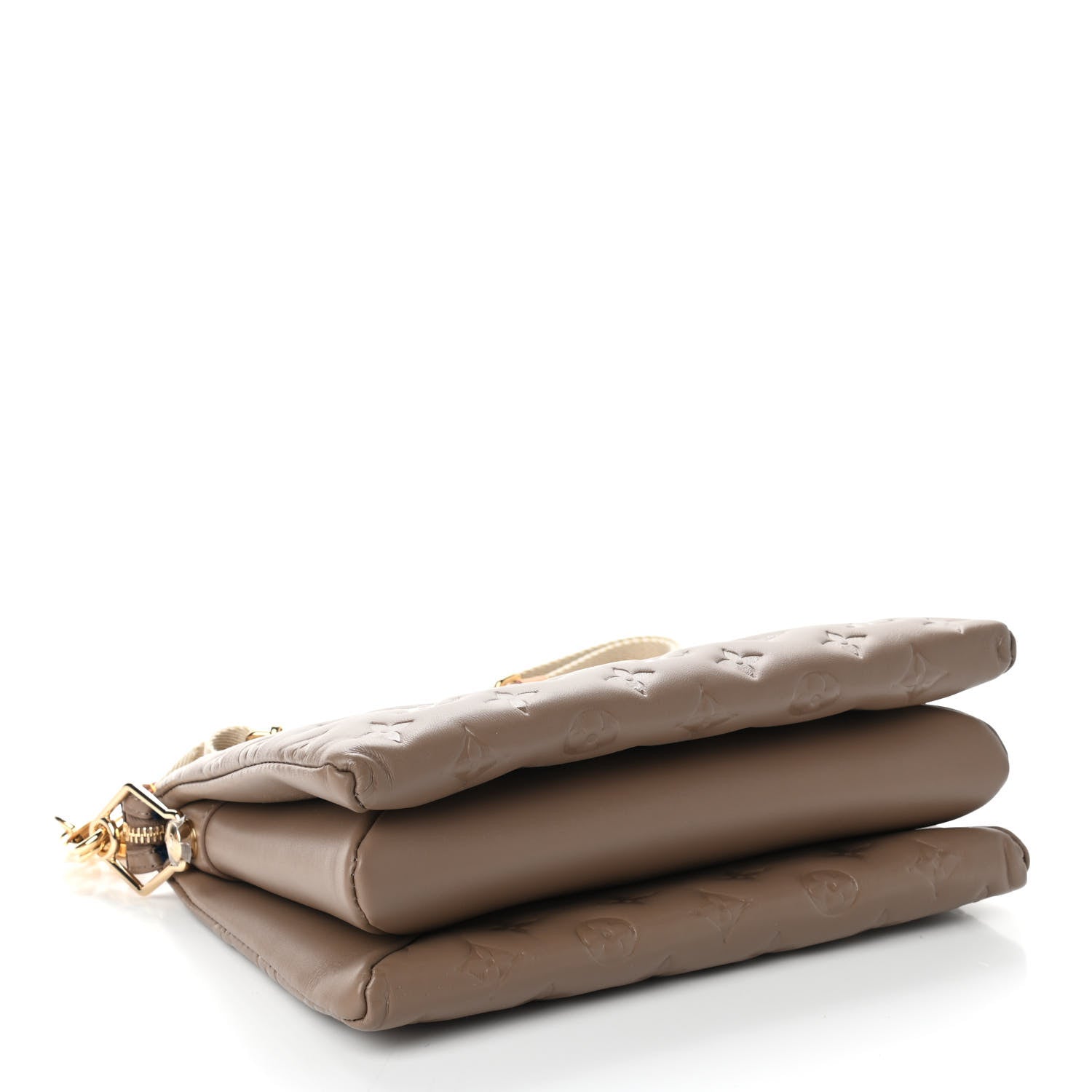 Louis Vuitton Lambskin Embossed Monogram Coussin PM Taupe 6 of 10