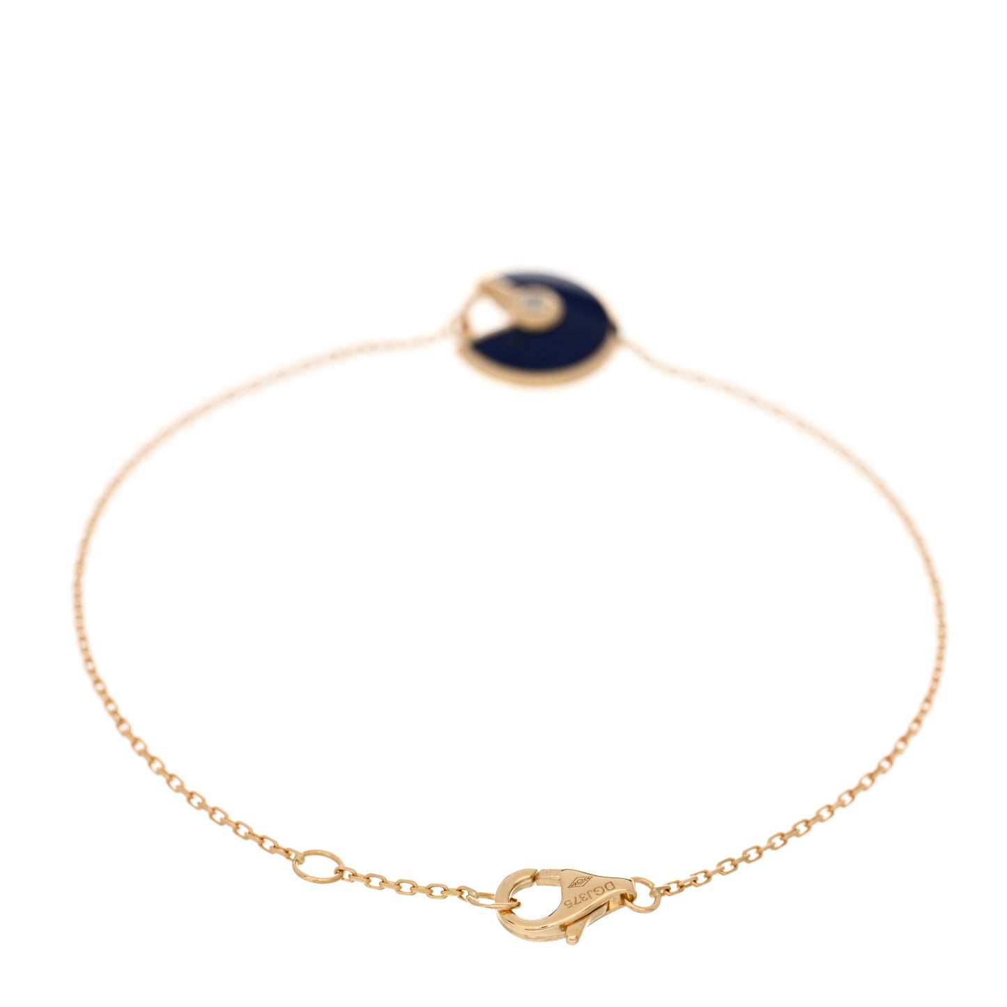 18K Yellow Gold Diamond Lapis Lazuli Amulette de Cartier Bracelet