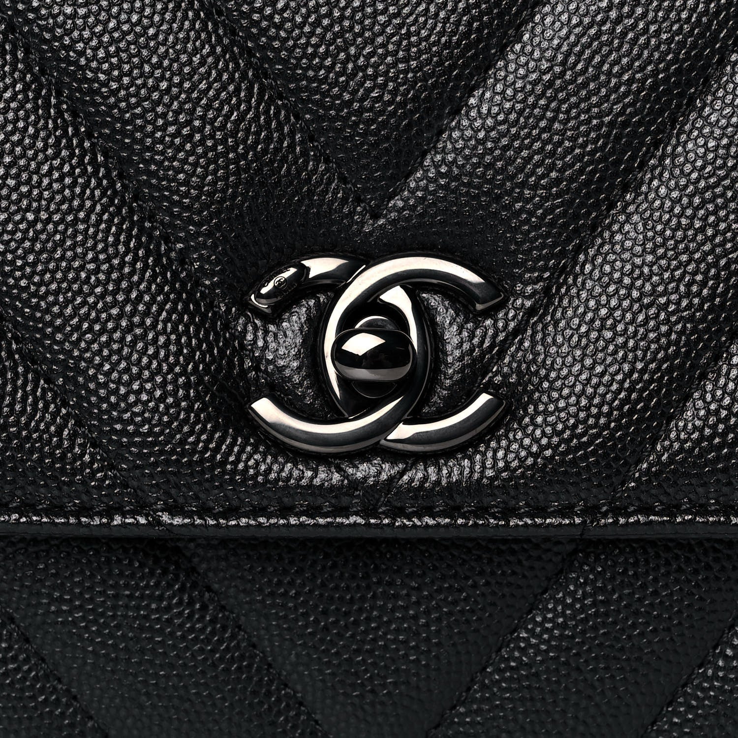 Chanel Caviar Chevron Quilted Mini Coco Handle Flap So Black 8 of 13
