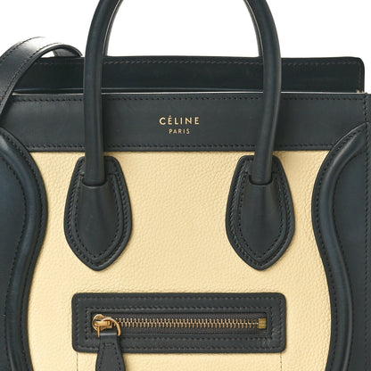 Celine Baby Grained Calfskin Nubuck Nano Tri-Color Luggage Black Butter Light Taupe 8 of 10