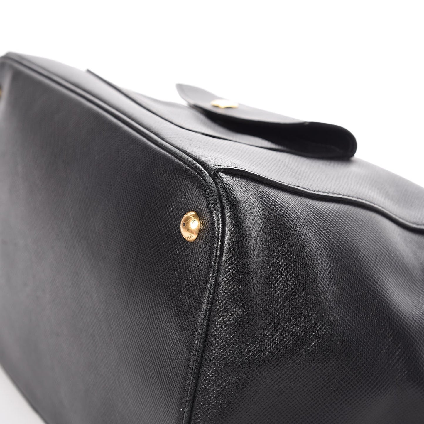 Saffiano Cuir Front Pocket Tote Black
