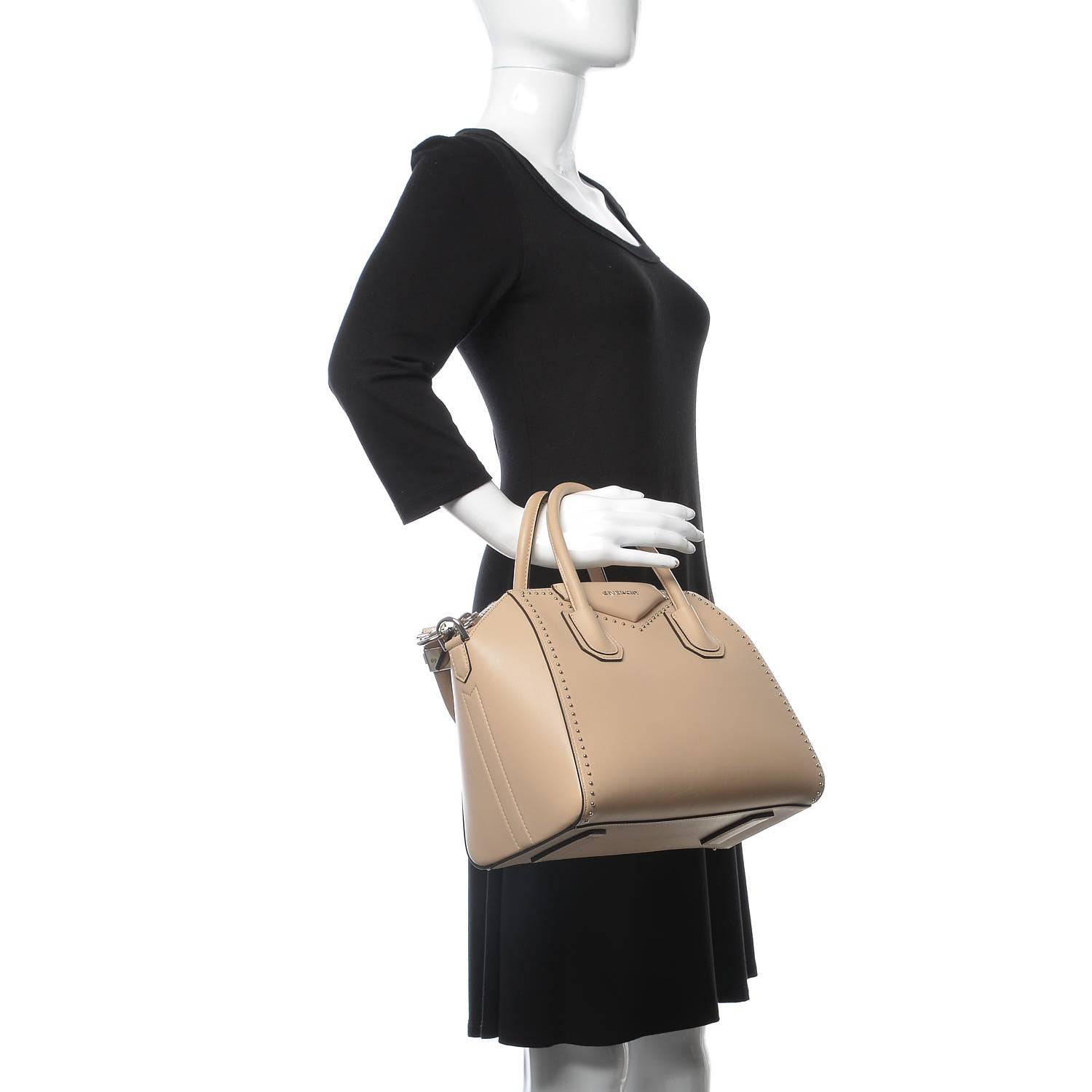 Givenchy Calfskin Small Studded Antigona Beige Buff 3 of 9
