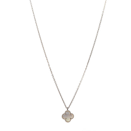 Van Cleef & Arpels 18K Yellow Gold Mother of Pearl Sweet Alhambra Pendant Necklace 1 of 8
