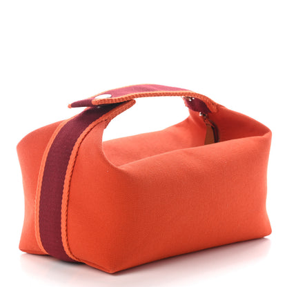 Hermes Canvas Small Bride-A-Brac Pouch Orange Burgundy 2 of 8