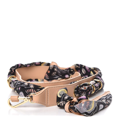 Chloe Calfskin Silk Floral Scarf Strap Tan 1 of 5