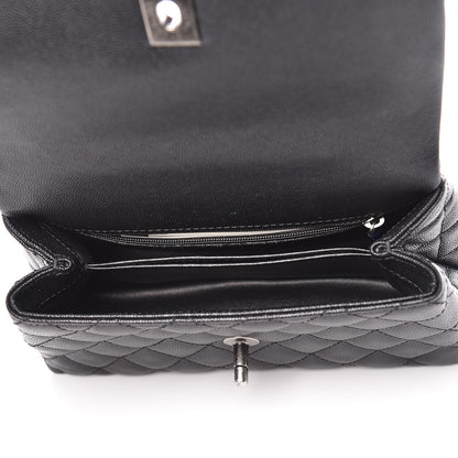 Chanel Caviar Lizard Quilted Mini Coco Handle Flap Black 7 of 9