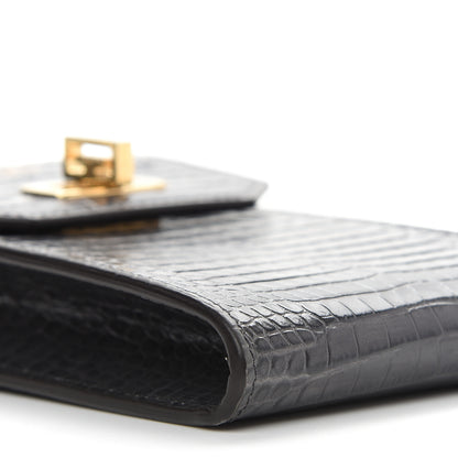 Givenchy Calfskin Crocodile Embossed Mini Phone Crossbody Bag Grey 8 of 11
