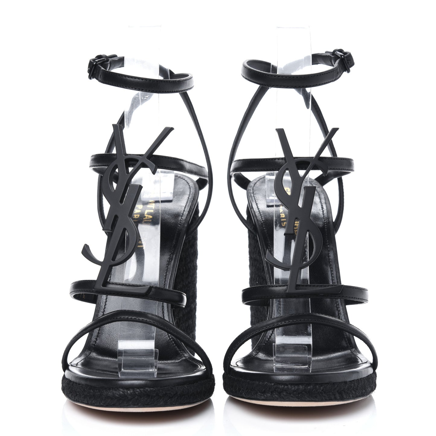 Calfskin Cassandra Espadrille 105 Wedges 37.5 Black