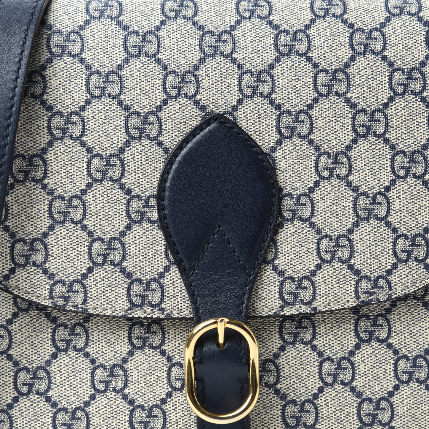 GG Supreme Monogram Small Messenger Shoulder Bag Beige Blue Navy