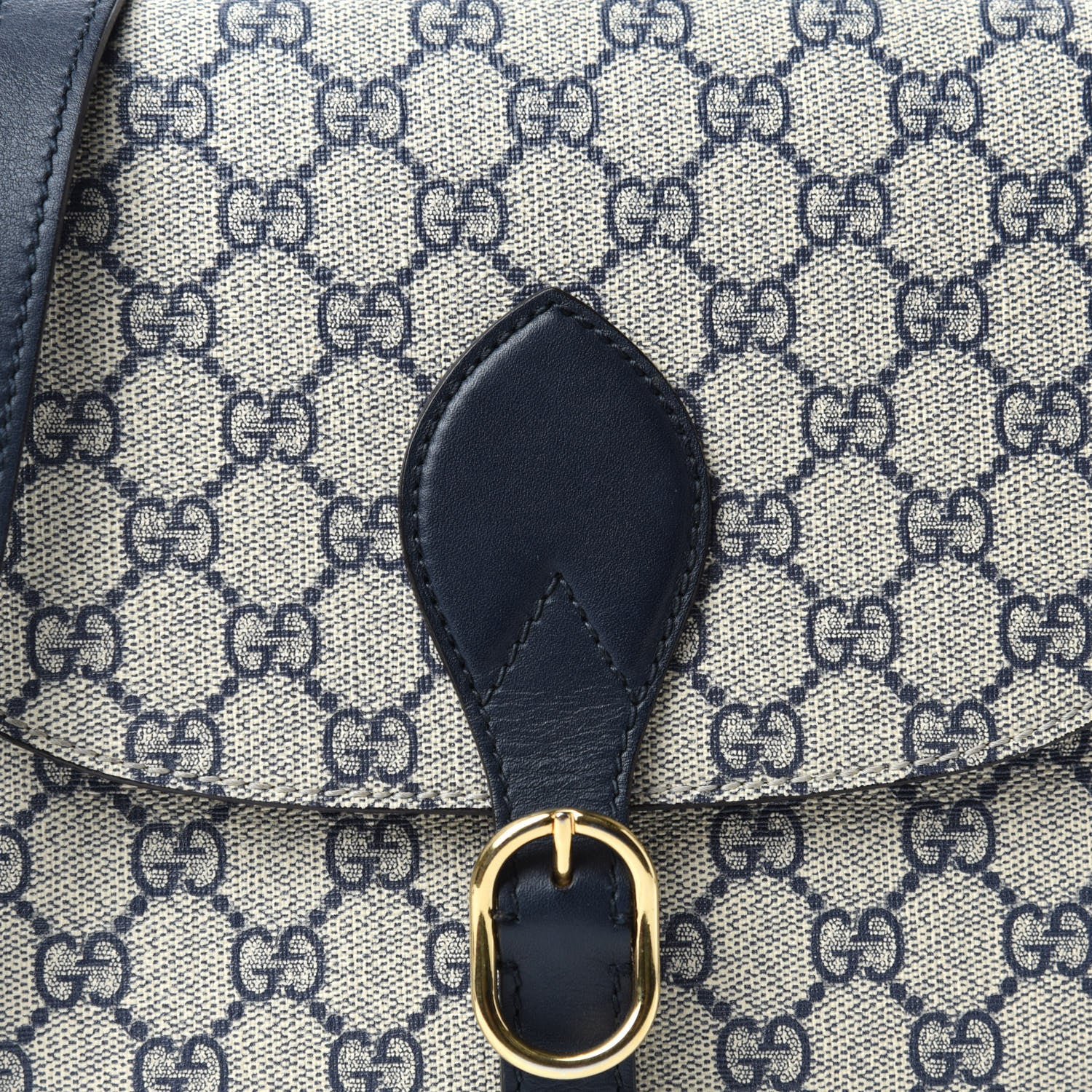 Gucci GG Supreme Monogram Small Messenger Shoulder Bag Beige Blue Navy 11 of 11