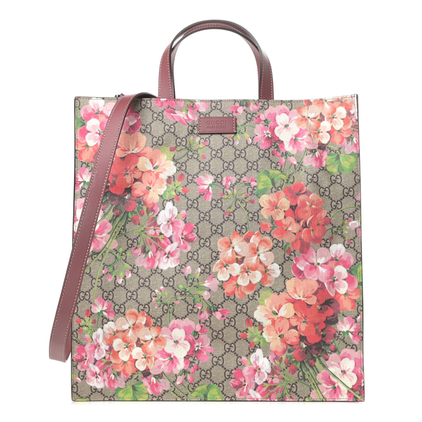 Soft GG Supreme Monogram Blooms Vertical Tote Beige Multicolor Dry Rose