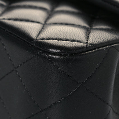 Chanel Lambskin Quilted Mini Top Handle Rectangular Flap Black 10 of 15