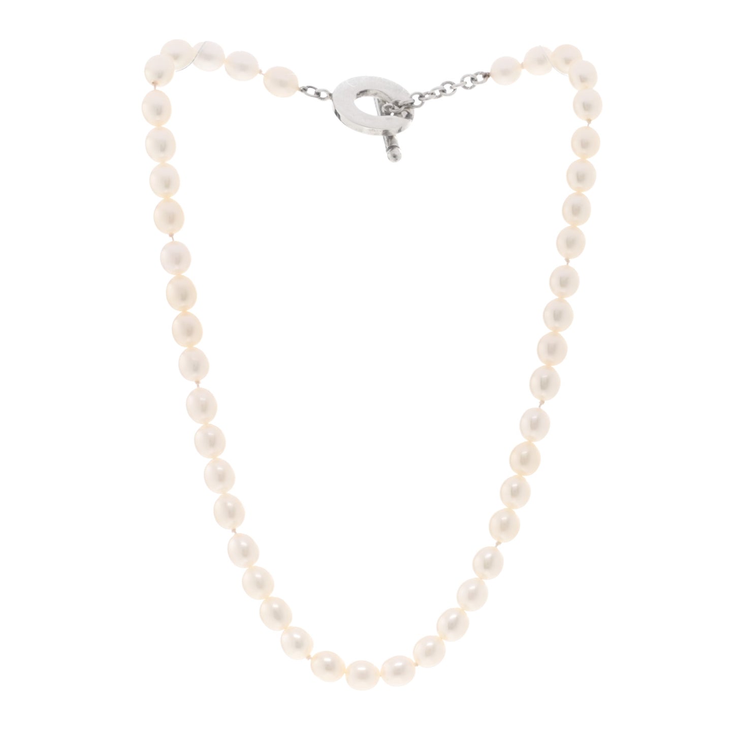 Sterling Silver Pearl Strand Toggle Necklace
