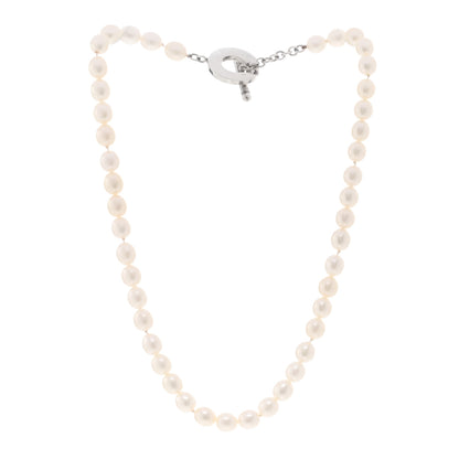 Tiffany Sterling Silver Pearl Strand Toggle Necklace 3 of 4
