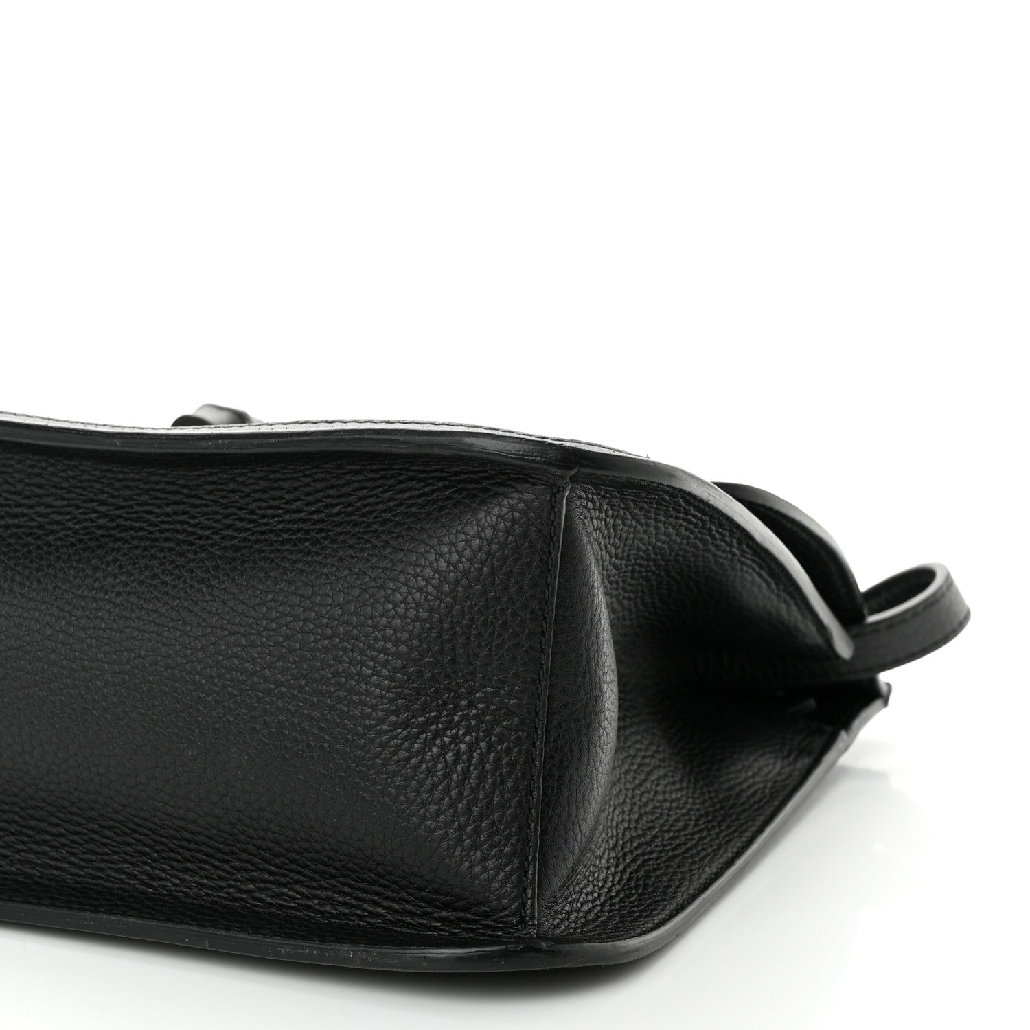 Gucci Pebbled Calfskin Medium Bamboo Daily Flap Shoulder Bag Black 9 of 9