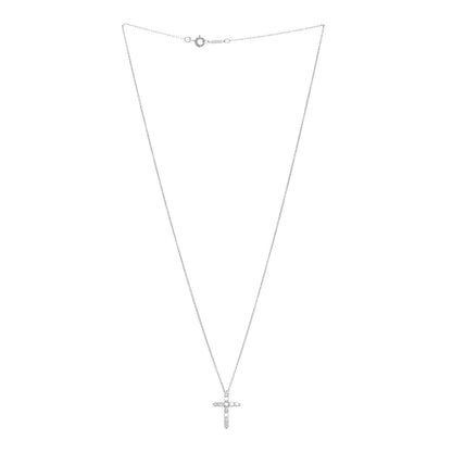 Tiffany Platinum Diamond Small Cross Pendant Necklace 3 of 5