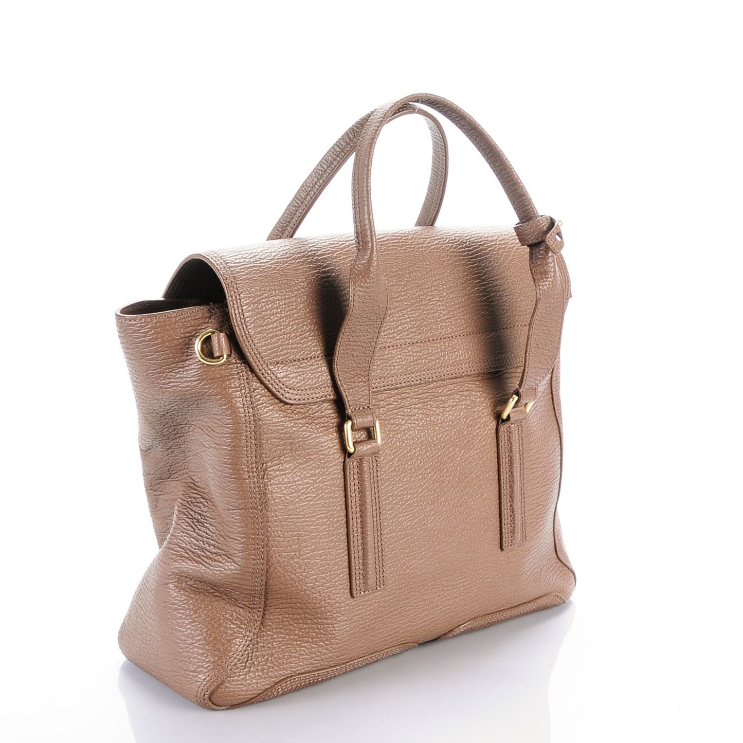 3.1 Textured Calfskin Large Pashli Satchel Taupe