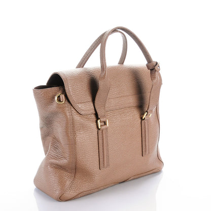 3.1 Phillip Lim 3.1 Textured Calfskin Large Pashli Satchel Taupe 3 of 7