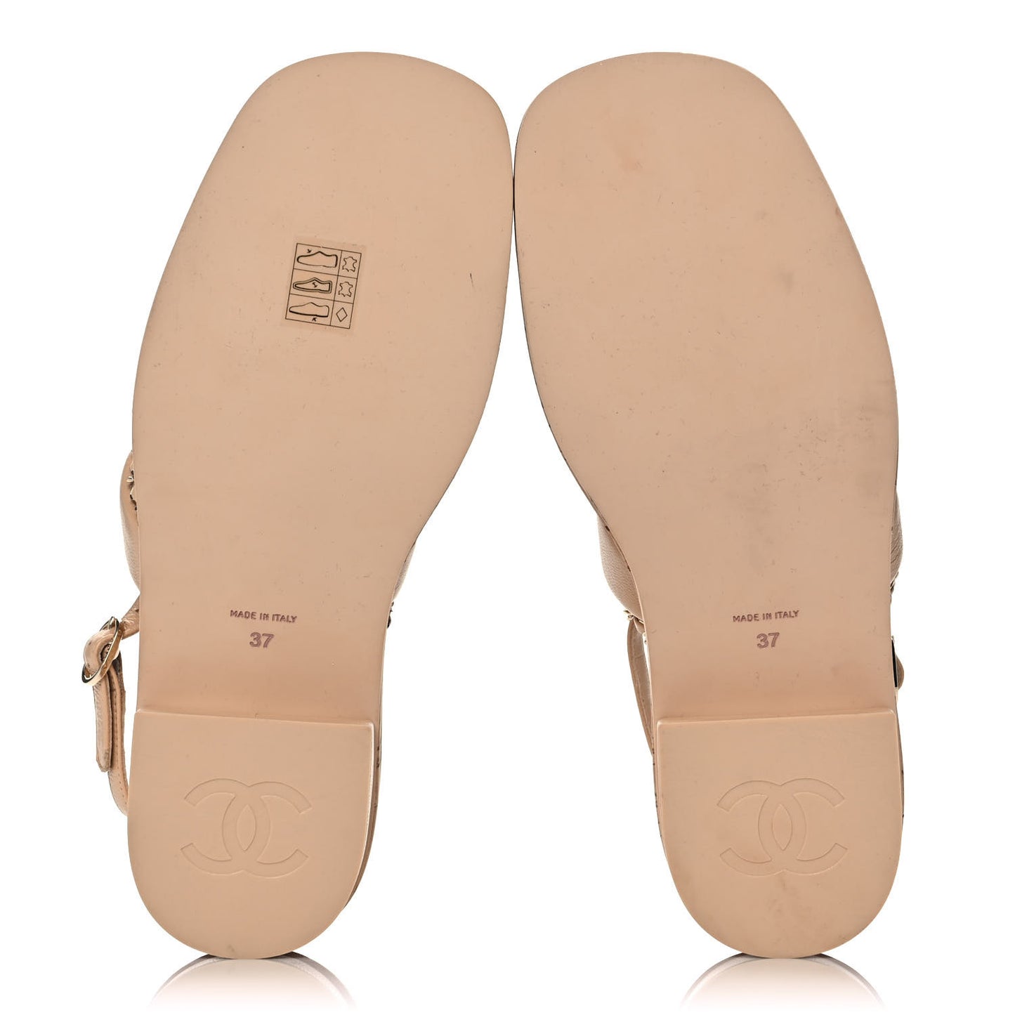 Lambskin Cork Chain Sandals 37 Beige