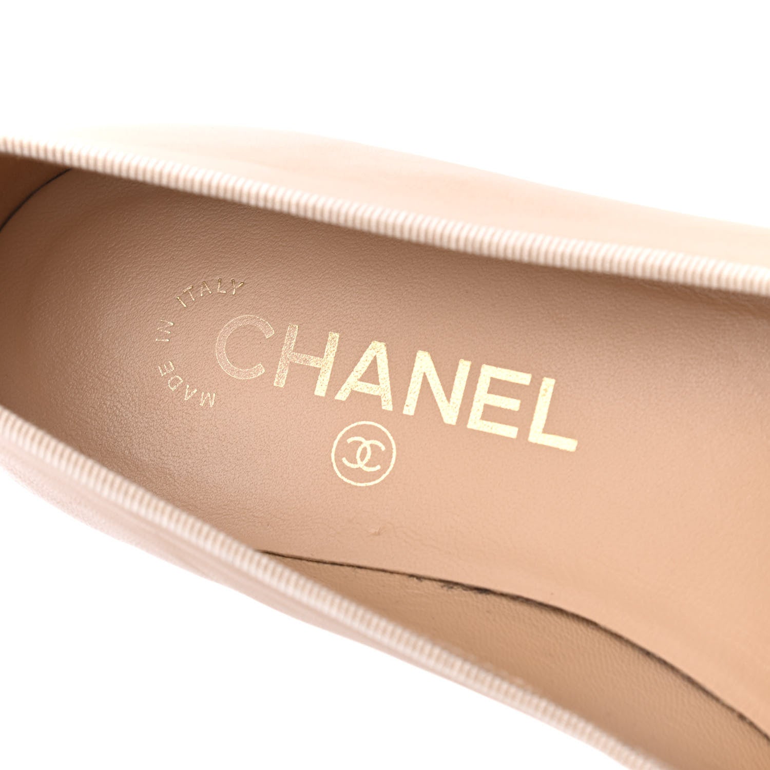 Chanel Lambskin Cap Toe CC Ballerina Flats 38 Beige Black 6 of 19
