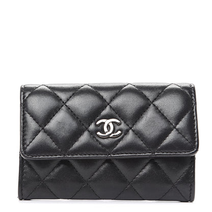 Chanel Lambskin Quilted Flap Card Holder Black 1 of 9