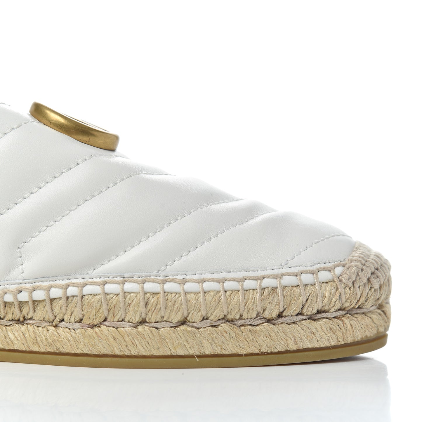 Nappa Matelasse GG Marmont Espadrille Slippers 39 Great White