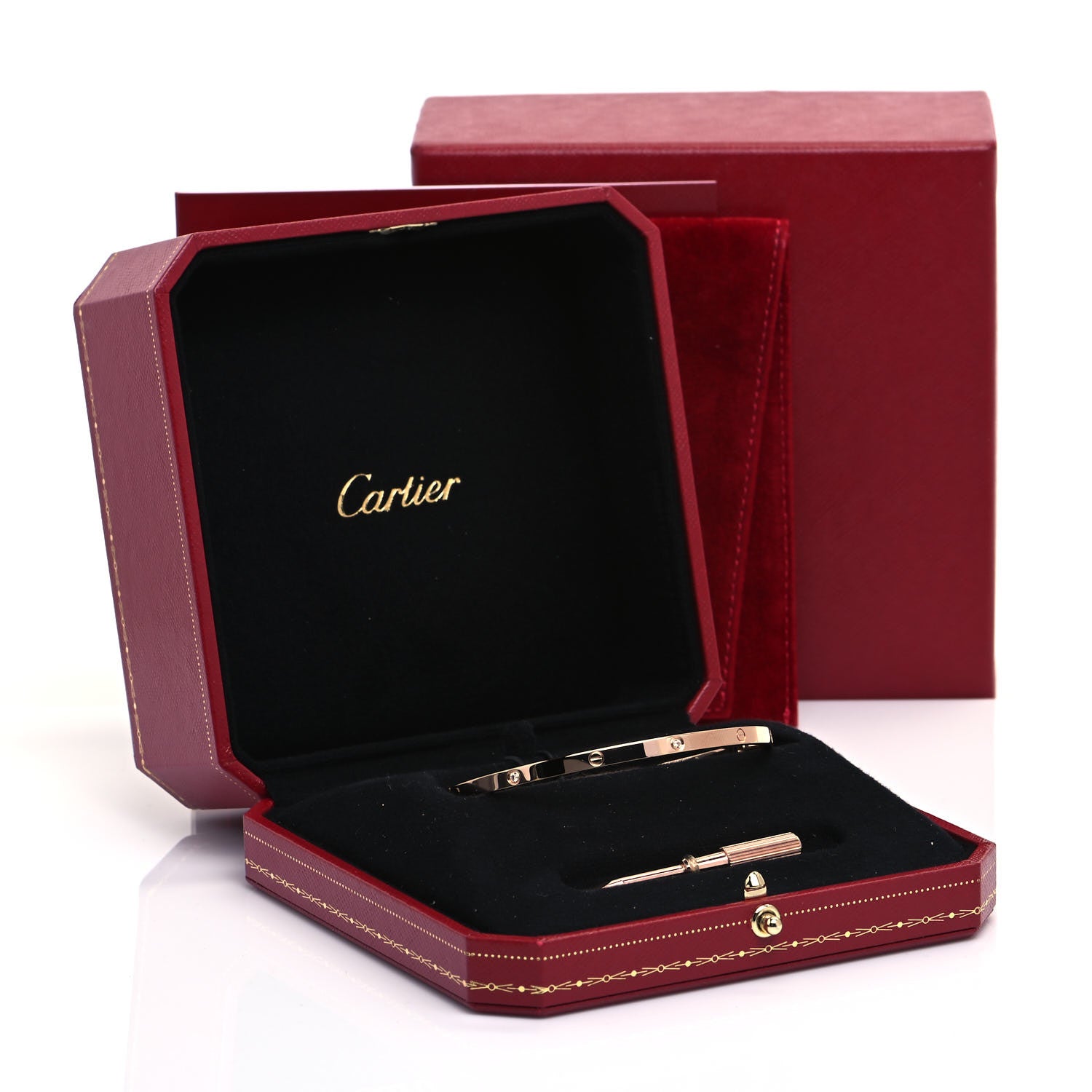 Cartier 18K Pink Gold 6 Diamond Small LOVE Bracelet 20 6 of 6