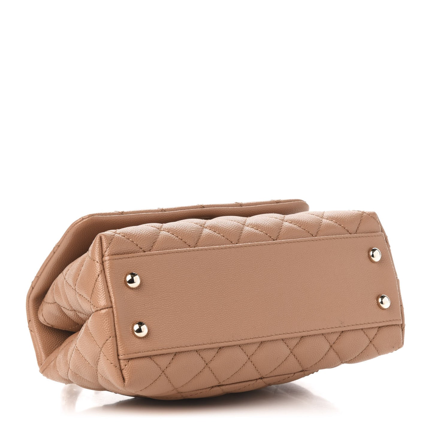 Caviar Quilted Mini Coco Handle Flap Brown
