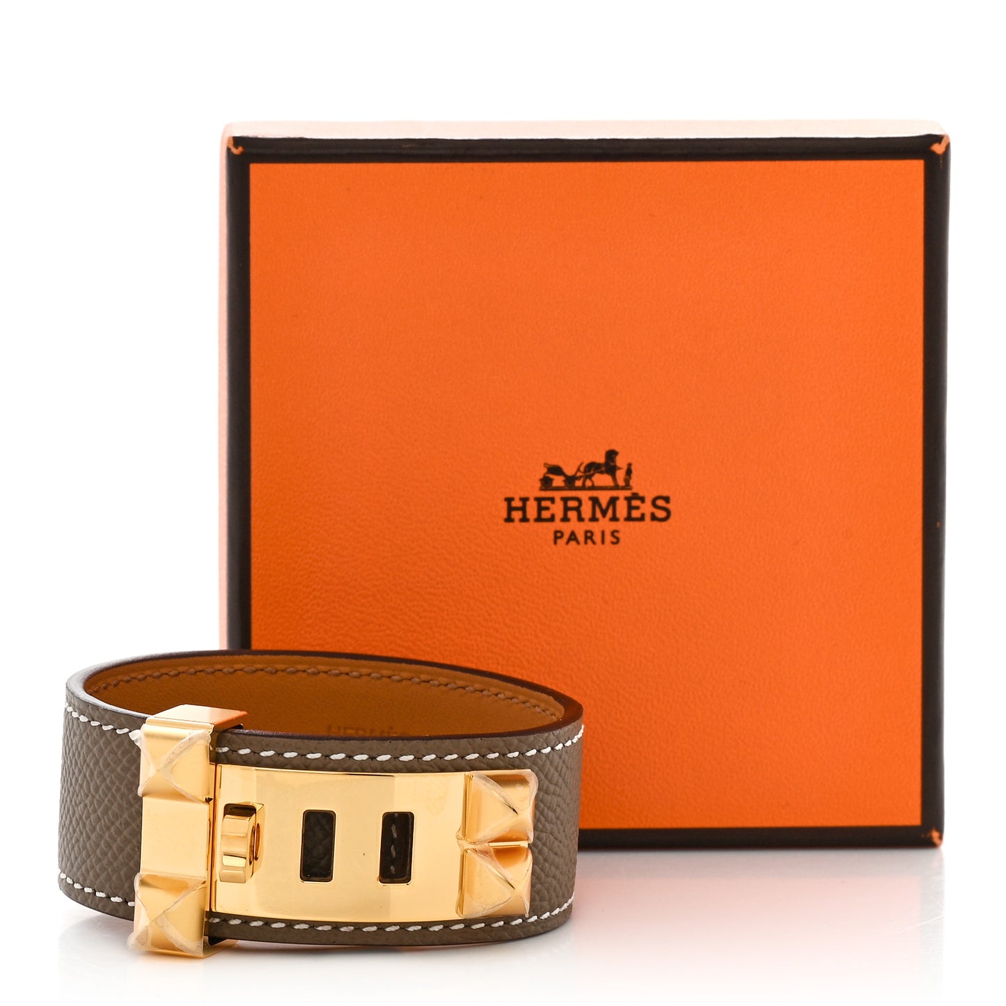 Epsom Collier de Chien CDC 24 Bracelet T2 Etoupe