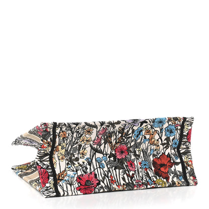 Christian Dior Canvas Embroidered Medium Mille Fleurs Book Tote Multicolor 5 of 10