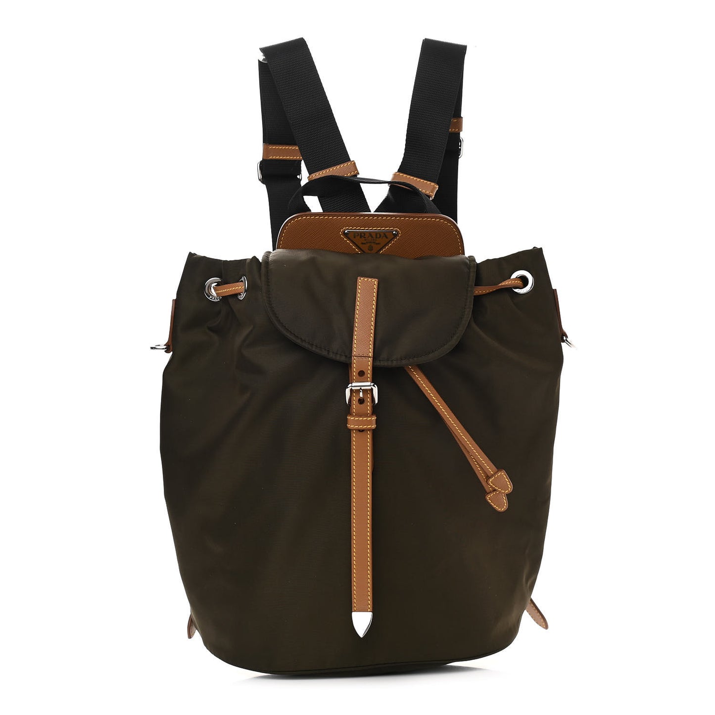 Nylon Vela Saffiano Backpack Mimetico Caramel